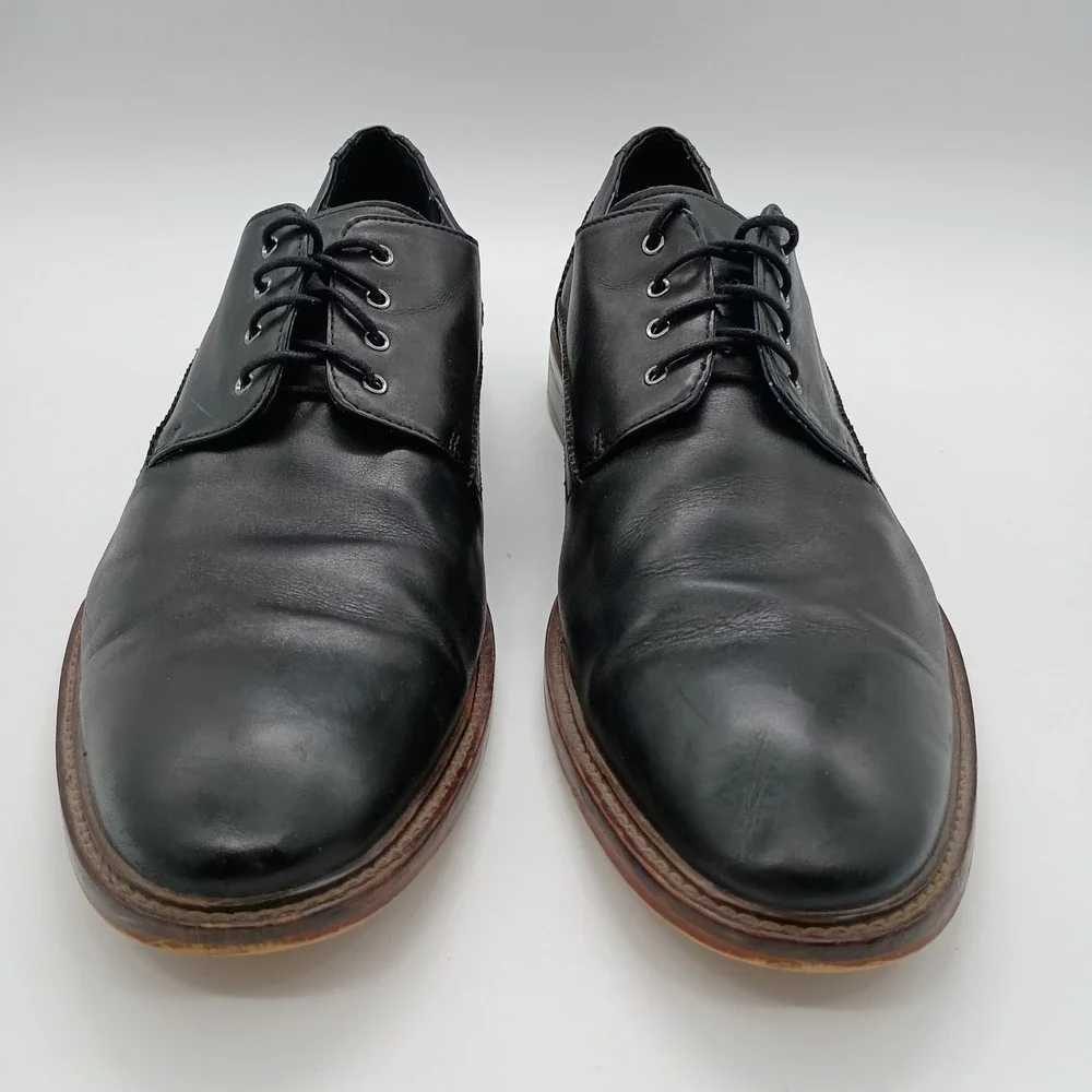 Winthrop Braxton Mens Black Leather Derby Oxford‎ Dress Shoes Size 11